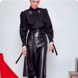 Isabel Marant Black Puff Sleeve Blouse